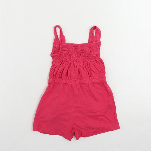 Blue Zoo Girls Pink Cotton Playsuit One-Piece Size 3-4 Years Pullover - Pockets