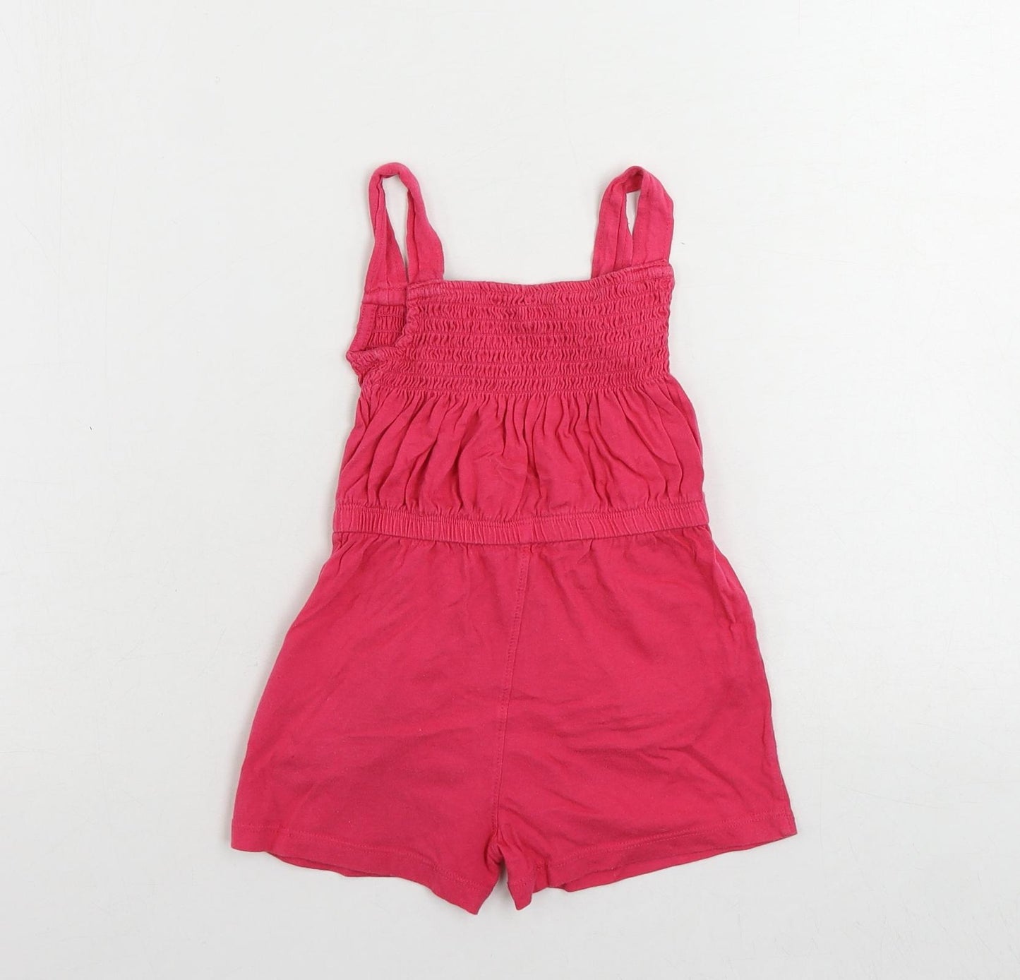 Blue Zoo Girls Pink Cotton Playsuit One-Piece Size 3-4 Years Pullover - Pockets