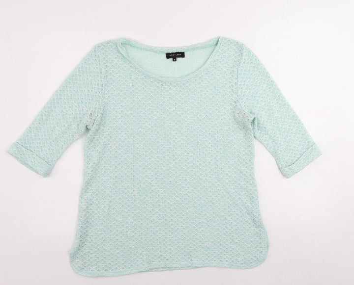 New Look Womens Green Boat Neck Polyester Pullover Jumper Size 16