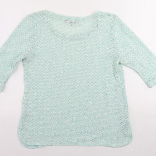 New Look Womens Green Boat Neck Polyester Pullover Jumper Size 16