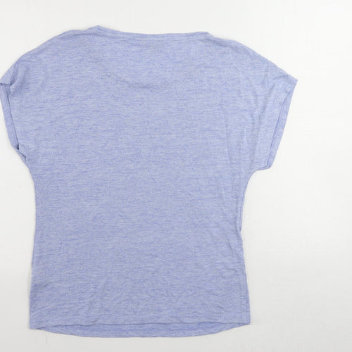 Limited Collection Womens Blue Polyester Basic T-Shirt Size 14 Boat Neck - Neckline Detail