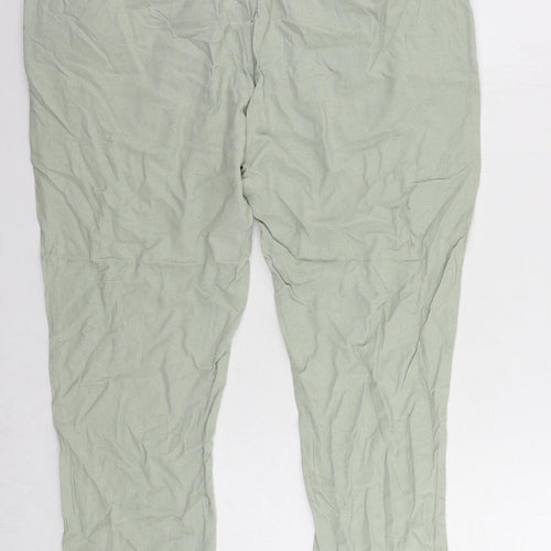 ASOS Womens Green Viscose Trousers Size 40 in L28 in Regular Drawstring - Elastic Waist