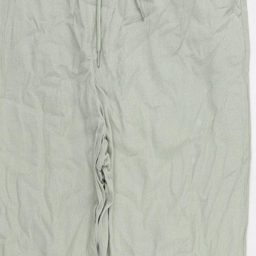 ASOS Womens Green Viscose Trousers Size 40 in L28 in Regular Drawstring - Elastic Waist