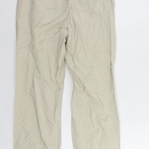 Uniqlo Womens Beige Viscose Trousers Size 28 in L29 in Regular Button