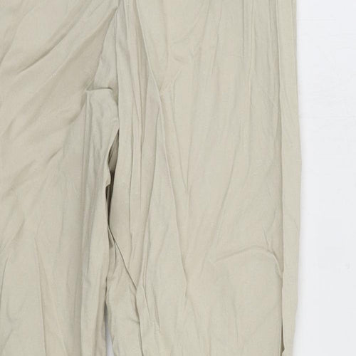 Uniqlo Womens Beige Viscose Trousers Size 28 in L29 in Regular Button