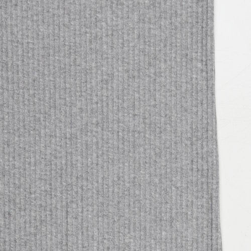 Marks and Spencer Womens Grey Polyester Tank Dress Size 8 V-Neck Pullover - Ribbed