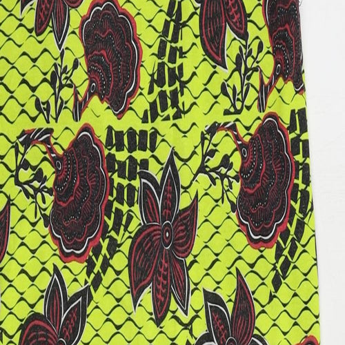 Zara Womens Yellow Floral Cotton Tank Dress Size S Scoop Neck Pullover