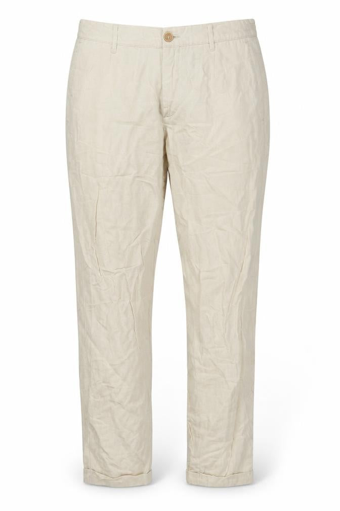 Mango Womens Beige Cotton Chino Trousers Size 12 L30 in Regular Zip