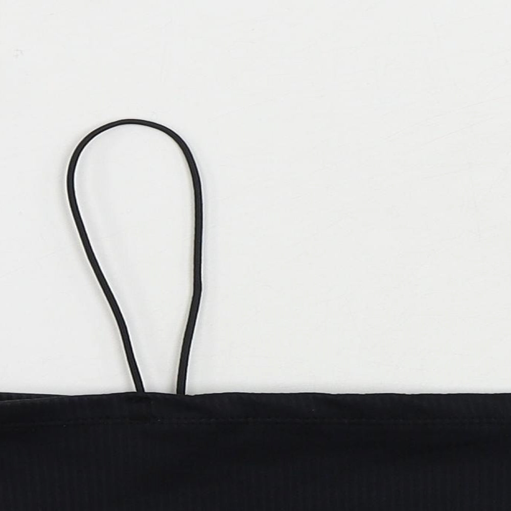 Pull&Bear Womens Blue Polyester Cropped Tank Size M Square Neck - Ribbed