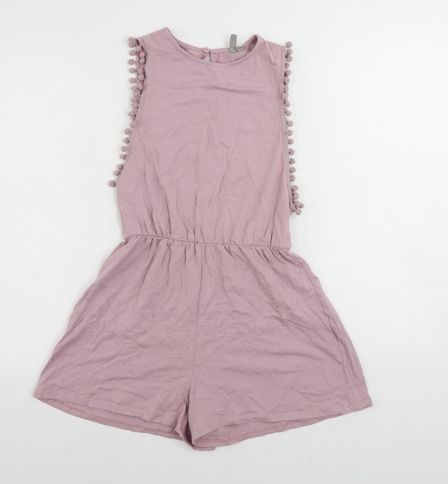 ASOS Womens Purple Cotton Playsuit One-Piece Size 4 Button