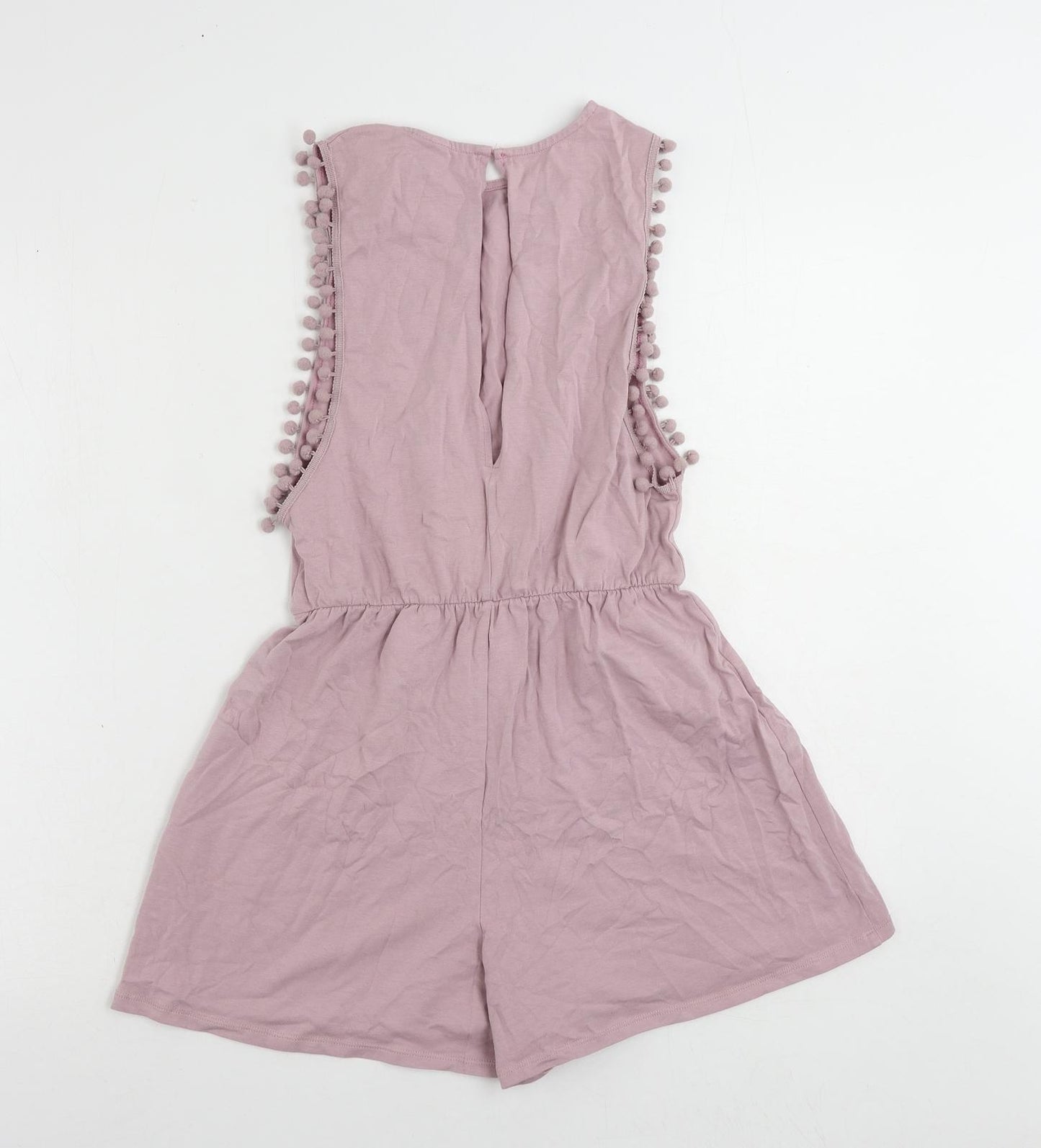 ASOS Womens Purple Cotton Playsuit One-Piece Size 4 Button