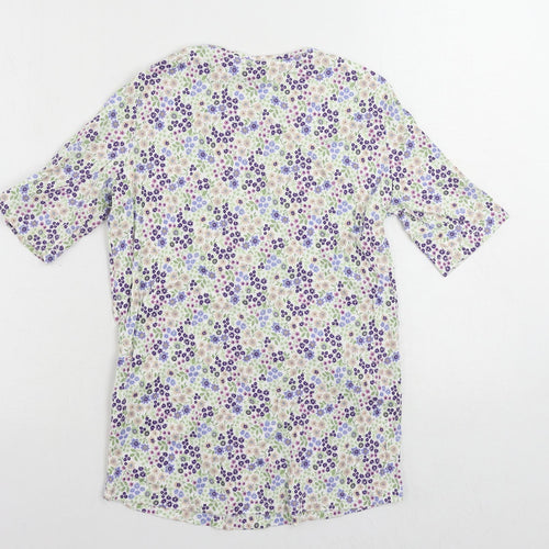 Country Collection Womens Multicoloured Floral Cotton Basic T-Shirt Size XS Round Neck