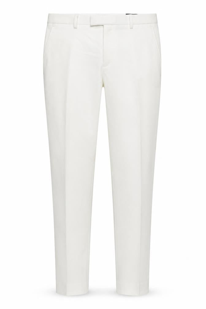 Label Lab Womens White Cotton Chino Trousers Size 34 in L29 in Regular Zip