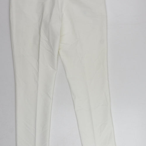 Label Lab Womens White Cotton Chino Trousers Size 34 in L29 in Regular Zip