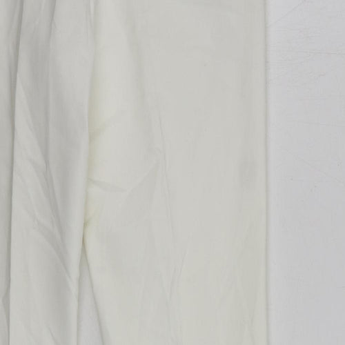 Label Lab Womens White Cotton Chino Trousers Size 34 in L29 in Regular Zip