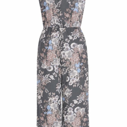 NEXT Womens Grey Floral Polyester Jumpsuit One-Piece Size 6 L29 in Zip - Pockets