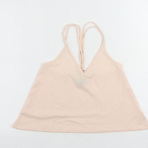 Topshop Womens Pink Polyester Camisole Tank Size 8 V-Neck - Strappy