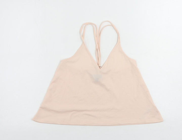 Topshop Womens Pink Polyester Camisole Tank Size 8 V-Neck - Strappy