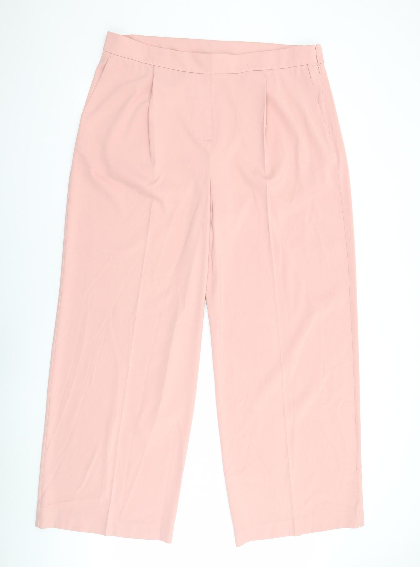 Marks and Spencer Womens Pink Polyester Trousers Size 20 L33 in Regular - Long Line