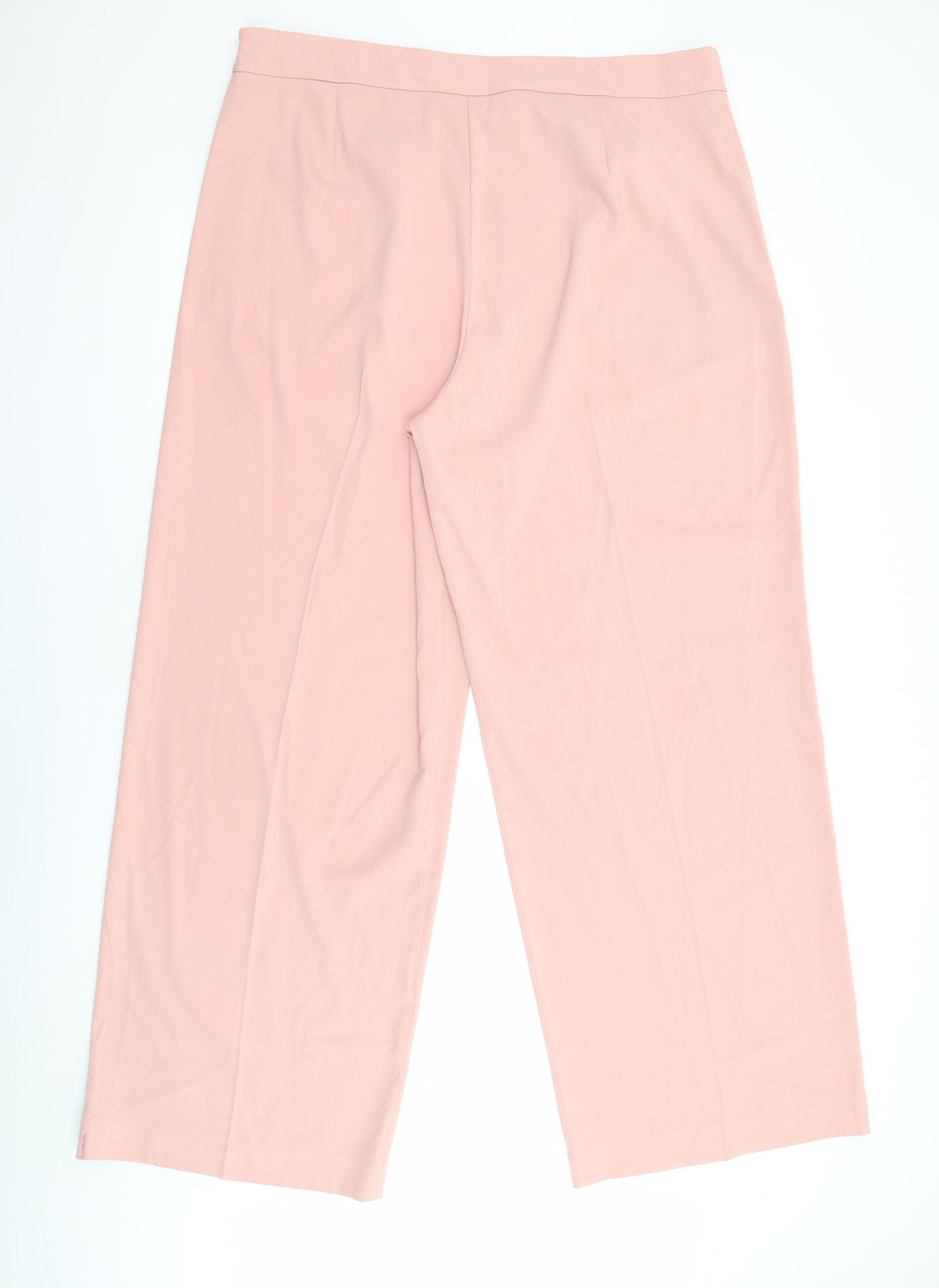 Marks and Spencer Womens Pink Polyester Trousers Size 20 L33 in Regular - Long Line