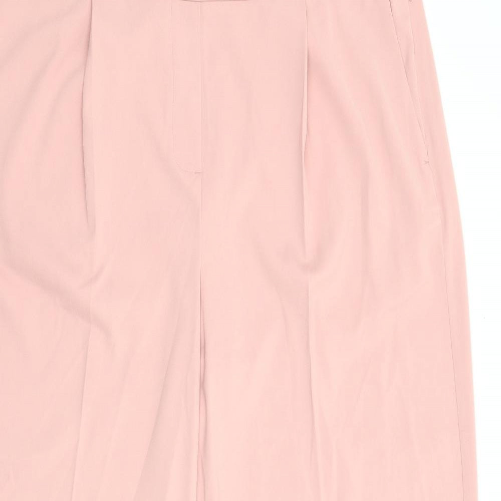 Marks and Spencer Womens Pink Polyester Trousers Size 20 L33 in Regular - Long Line