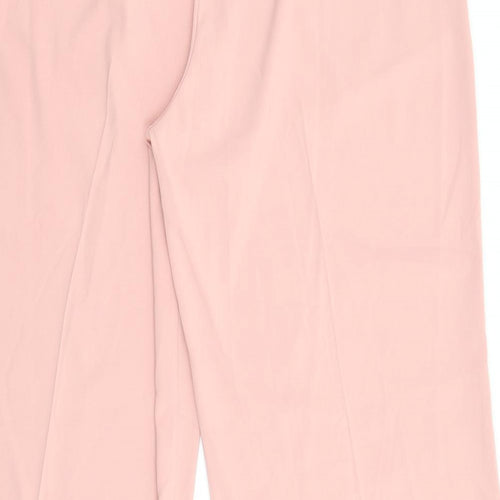 Marks and Spencer Womens Pink Polyester Trousers Size 20 L33 in Regular - Long Line