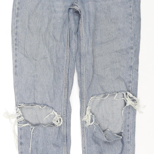 Topshop Womens Blue Cotton Mom Jeans Size 26 in L32 in Regular Zip