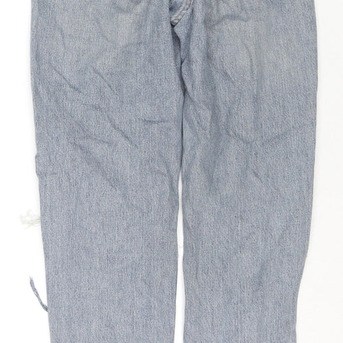 Topshop Womens Blue Cotton Mom Jeans Size 26 in L32 in Regular Zip