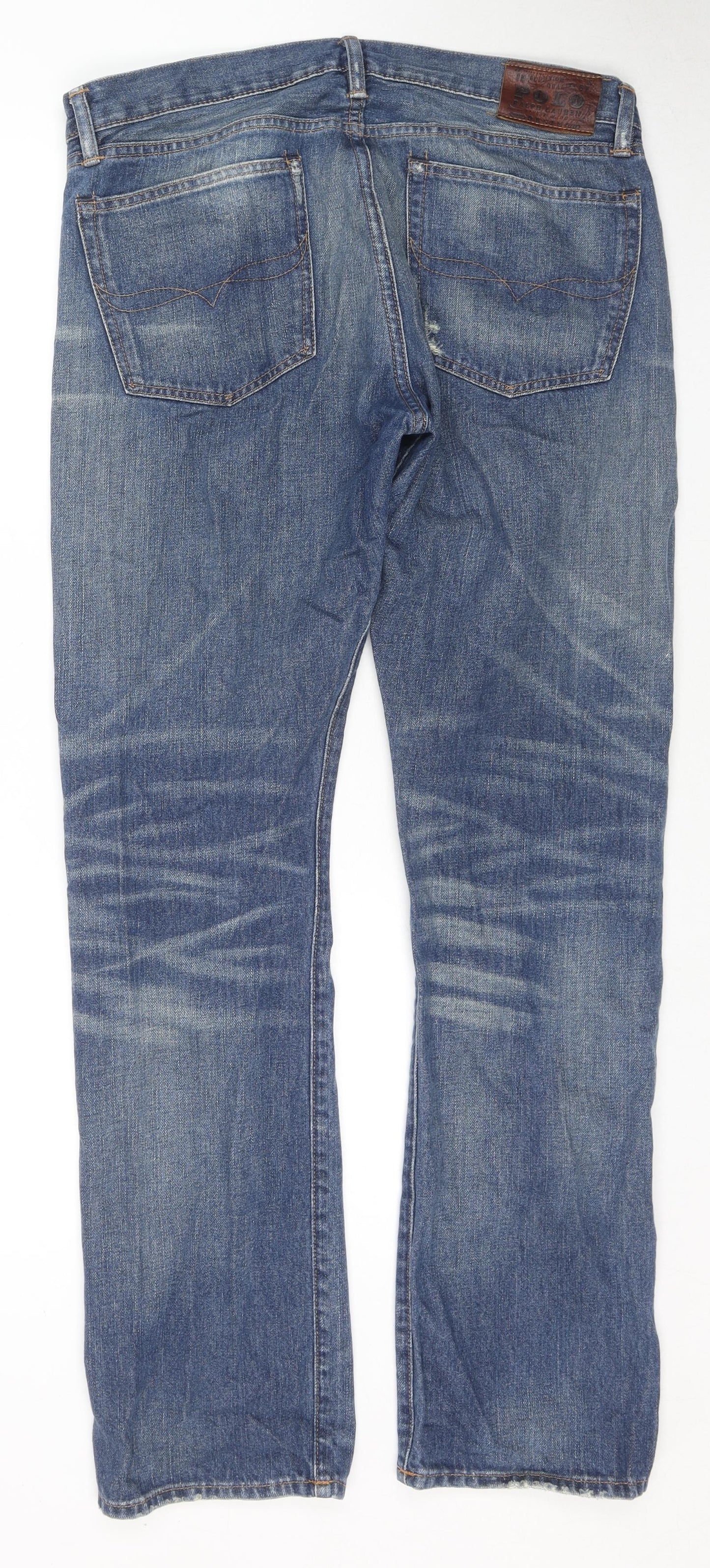 Polo Ralph Lauren Mens Blue Cotton Straight Jeans Size 35 in L32 in Regular Zip