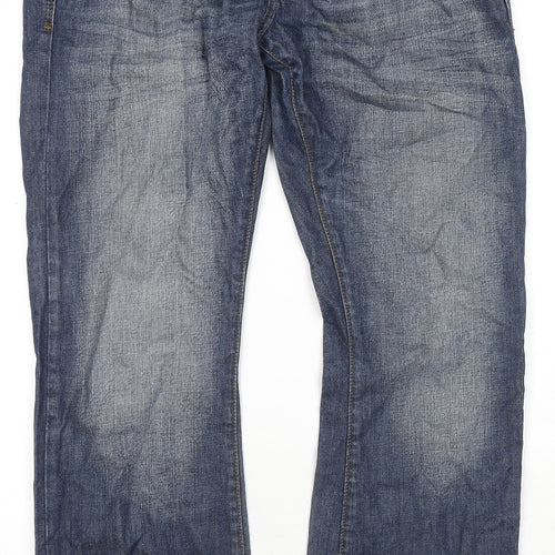 Buffalo by David Bitton Mens Blue Cotton Bootcut Jeans Size 34 in L30 in Regular Zip
