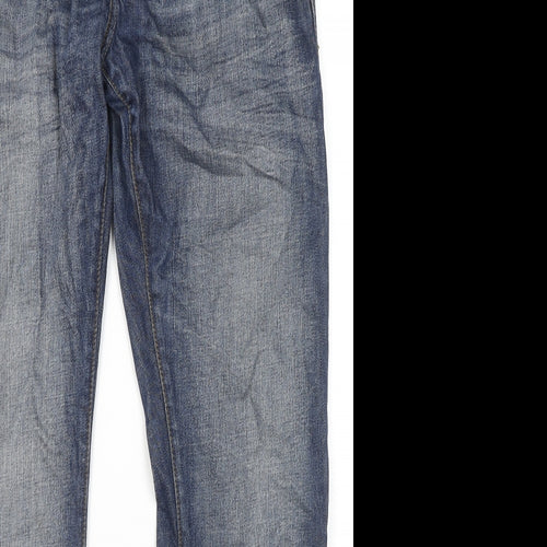 Buffalo by David Bitton Mens Blue Cotton Bootcut Jeans Size 34 in L30 in Regular Zip