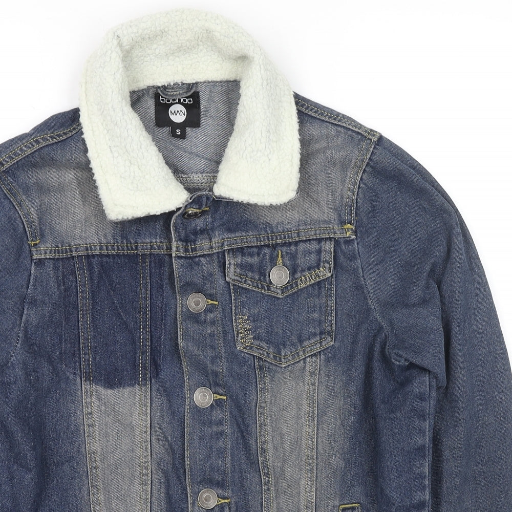 Boohoo Mens Blue Jacket Size S Button