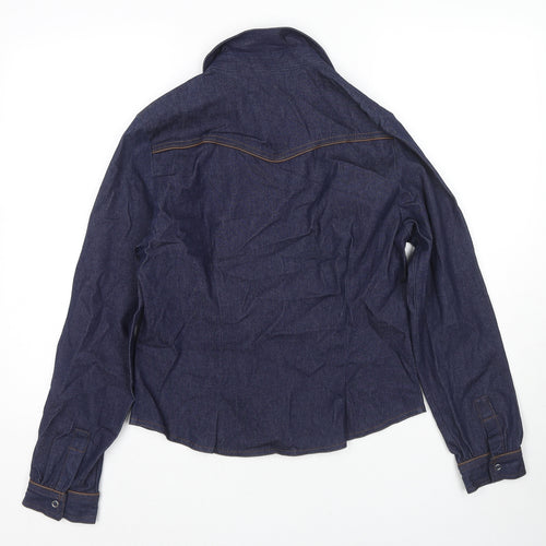 Denim & Co. Womens Blue Jacket Size 14 Snap