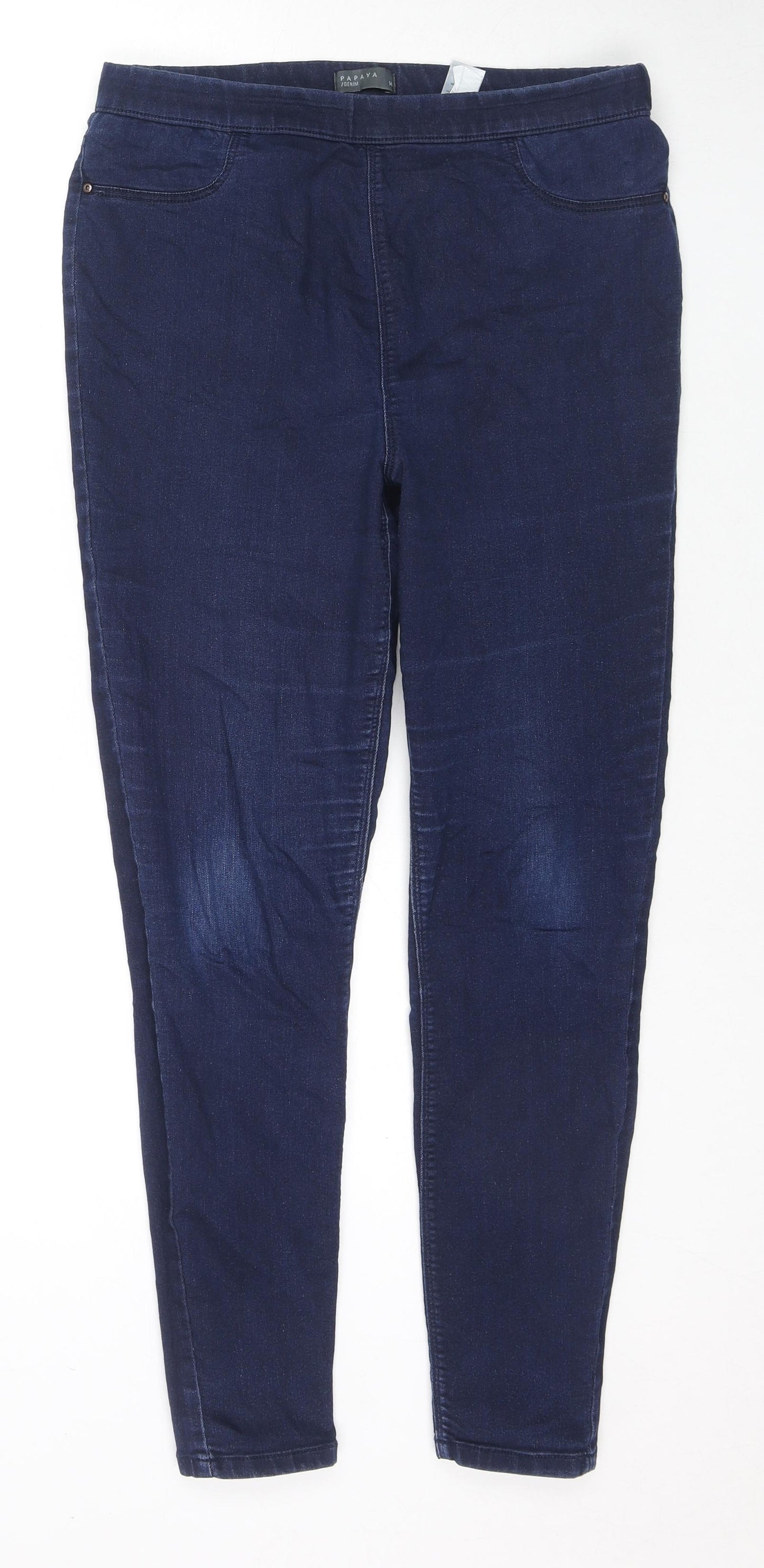Papaya Womens Blue Cotton Jegging Jeans Size 10 L26 in Regular