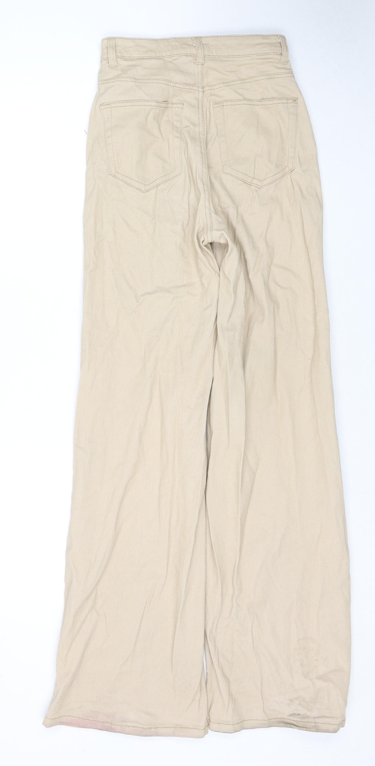 Divided by H&M Womens Beige Cotton Bootcut Jeans Size 6 L30 in Regular Zip