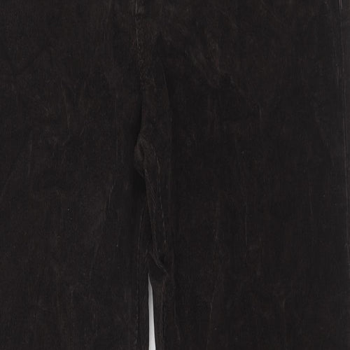 Marks and Spencer Womens Brown Cotton Trousers Size 16 L31 in Regular Zip