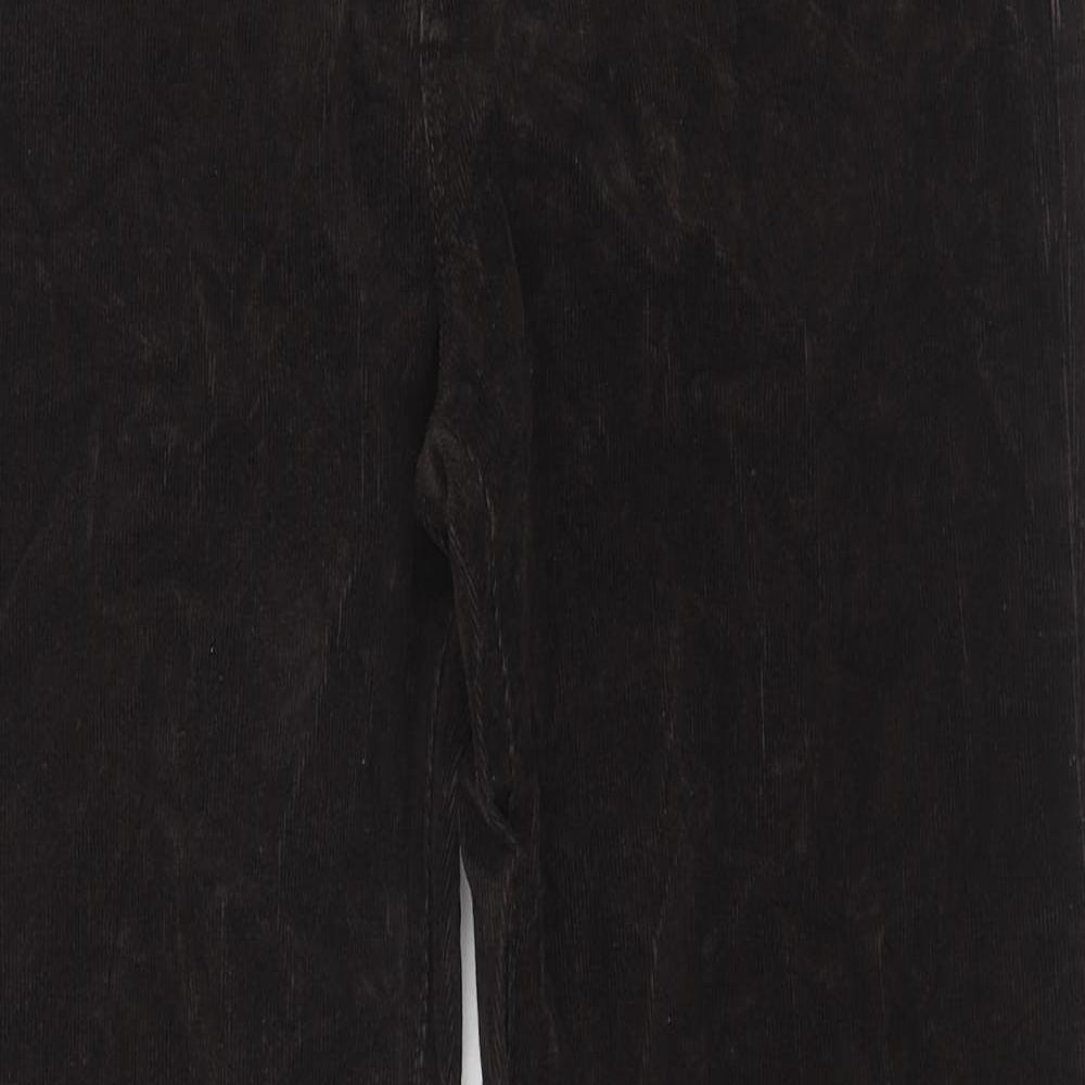 Marks and Spencer Womens Brown Cotton Trousers Size 16 L31 in Regular Zip