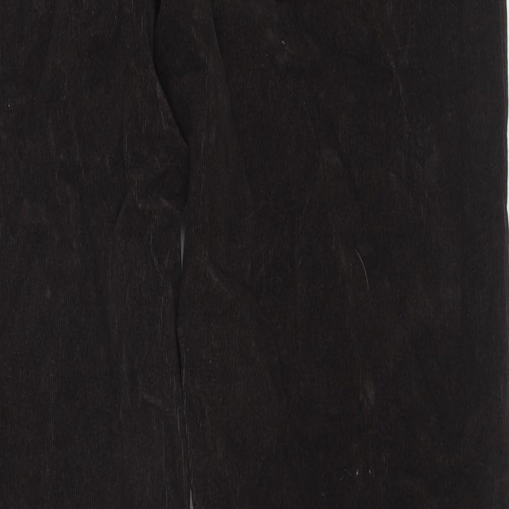 Marks and Spencer Womens Brown Cotton Trousers Size 16 L31 in Regular Zip