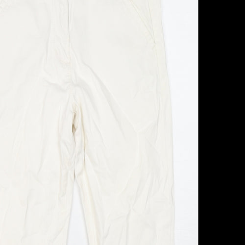 George Womens White Cotton Cropped Jeans Size 12 L21 in Regular Zip