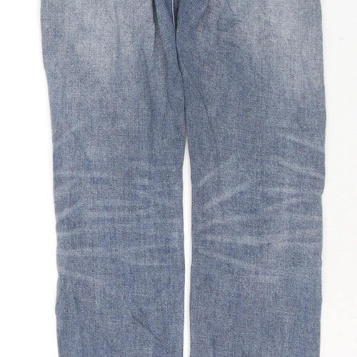 Armani Exchange Womens Blue Cotton Straight Jeans Size 28 in L32 in Regular Zip