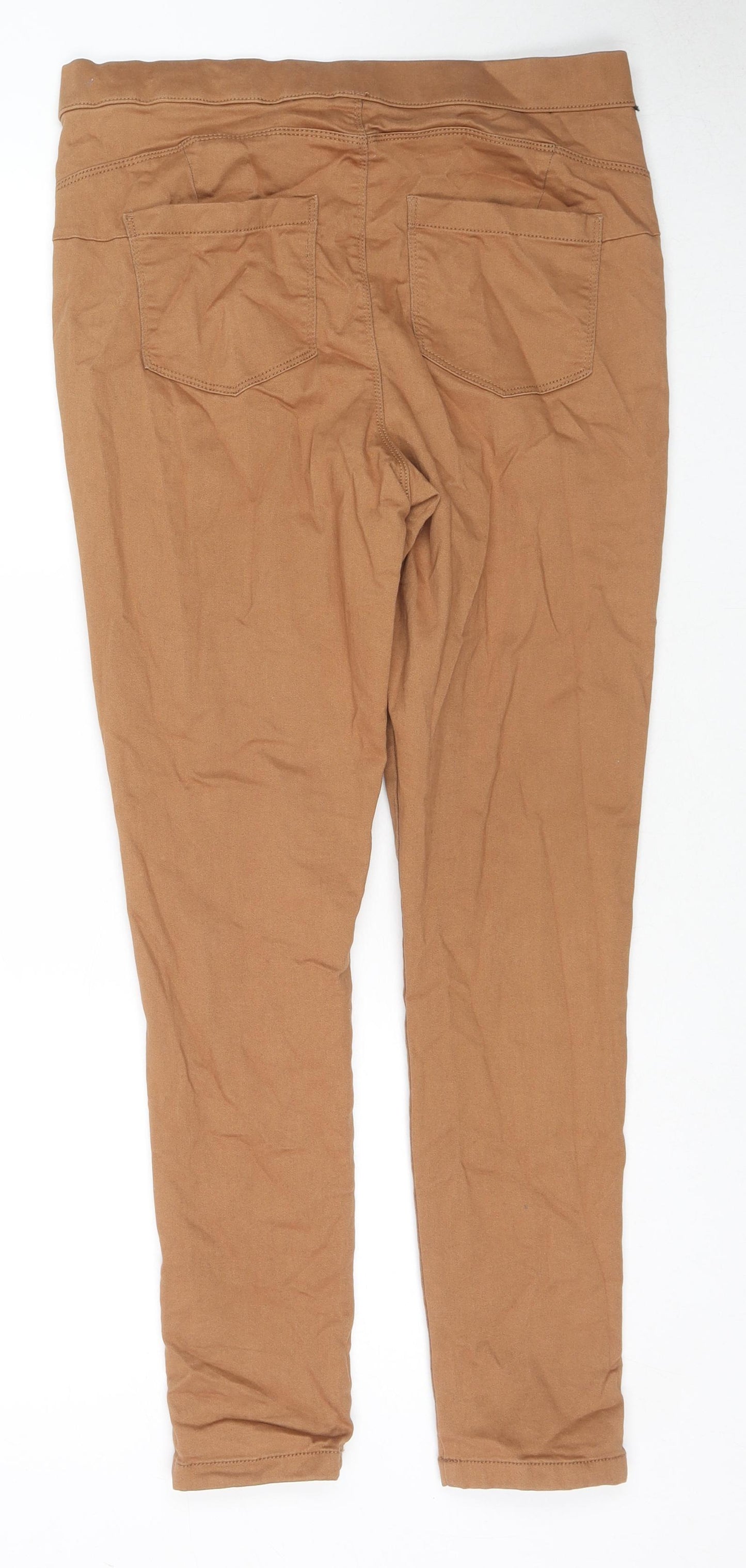 Nutmeg Womens Brown Cotton Jegging Jeans Size 14 L27 in Regular