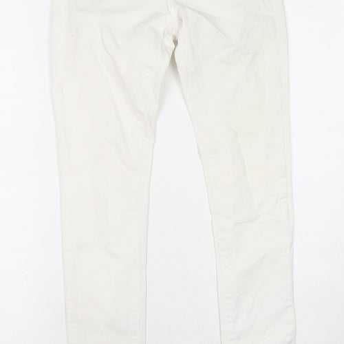 Topshop Womens White Cotton Skinny Jeans Size 24 in L32 in Regular Zip