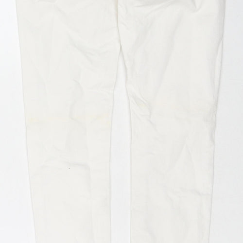 Topshop Womens White Cotton Skinny Jeans Size 24 in L32 in Regular Zip
