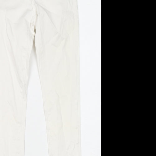 Topshop Womens White Cotton Skinny Jeans Size 24 in L32 in Regular Zip
