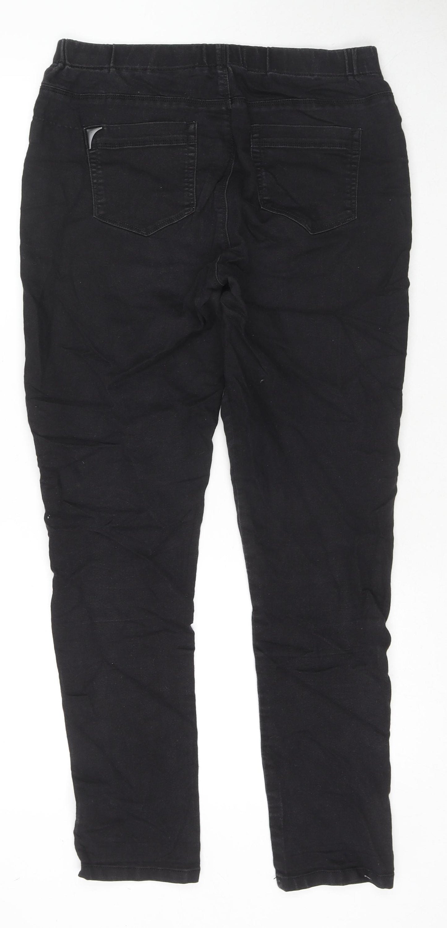 Peacocks Womens Black Cotton Skinny Jeans Size 12 L28 in Regular