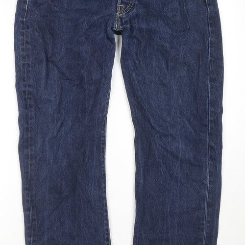 Levi's Mens Blue Cotton Straight Jeans Size 34 in L30 in Regular Zip