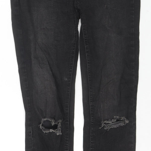 New Look Womens Black Cotton Skinny Jeans Size 10 L25 in Regular Zip