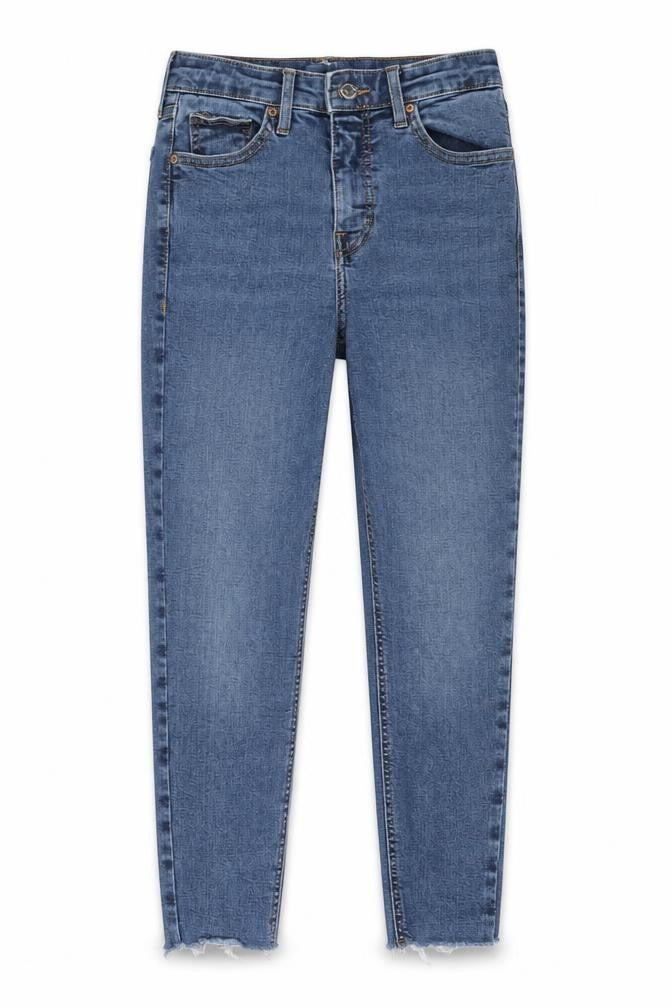 Topshop Womens Blue Cotton Skinny Jeans Size 26 in L30 in Regular Zip