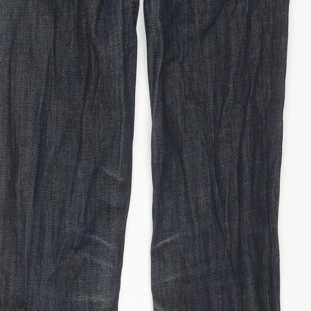 Crafted Womens Blue Cotton Flared Jeans Size 8 L29 in Regular Zip