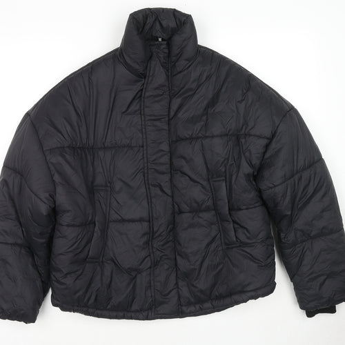 Boohoo Womens Black Puffer Jacket Jacket Size 8 Zip